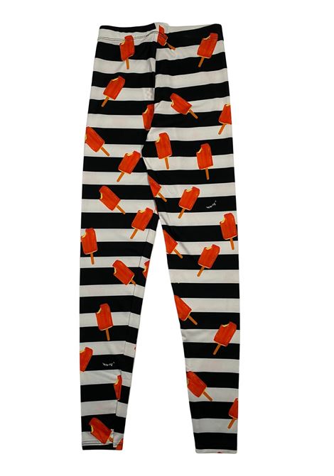 Leggins bambina in fantasia bianco/nero WHITE KIDS | LEGICE/FIBIANCO/NERO